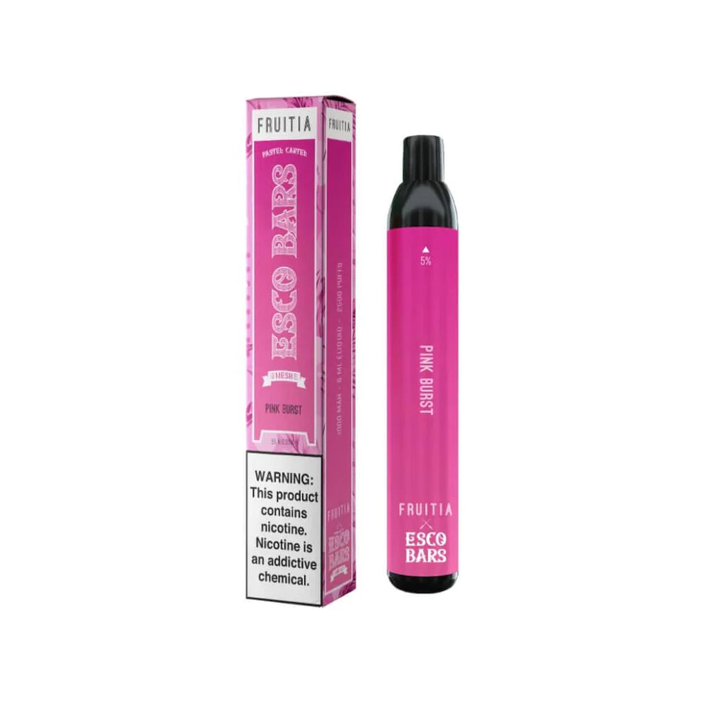 Esco Bars Fruitia X 2500 Pink Burst (Strawberry Taffy) DISCONTINUED