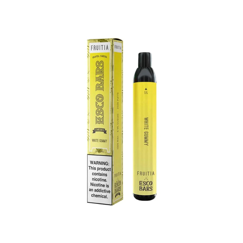 Esco Bars Fruitia X 2500 White Gummy (Pineapple) DISCONTINUED