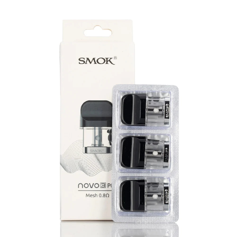 smok novo pod meshed 0.8 SMOK Novo 3 Pod .8 Mesh - 3 Pack
