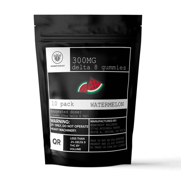 HoneyRoot Gummies D8 300mg Watermelon DISCONTINUED