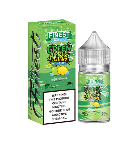 The Finest Salt Green Apple Citrus Menthol (Green Apple Lemon Hard Candy) 30 mL 30 mg DISCONTINUED