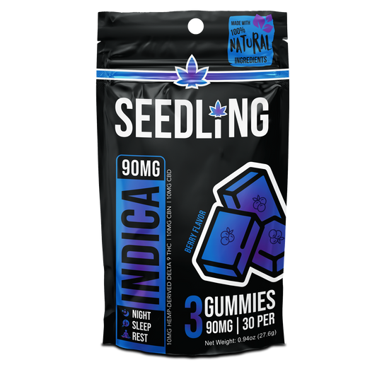 Seedling Gummies 90mg  Indica Berry 3 Pack